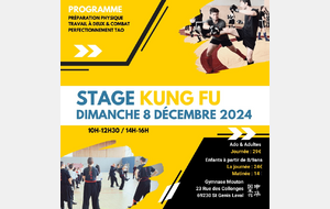 Stage Kung Fu : Dimanche 8 décembre 